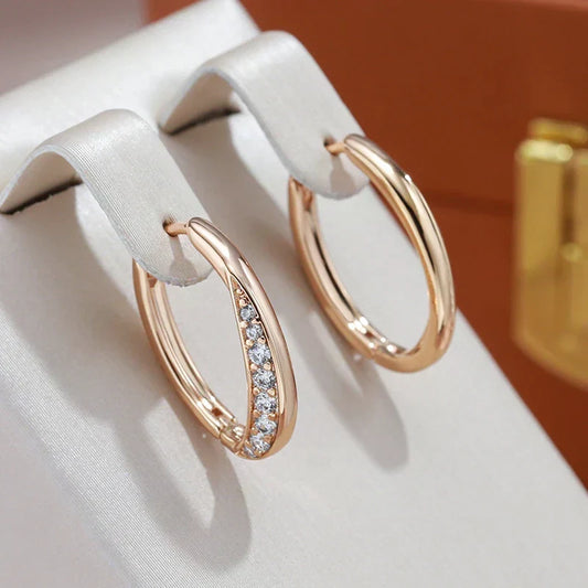 Elegant and delicate hoop earrings with sparkling cubic zirconia crystals for women