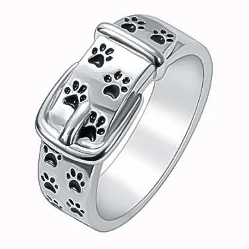Elegant Paw Print Ring