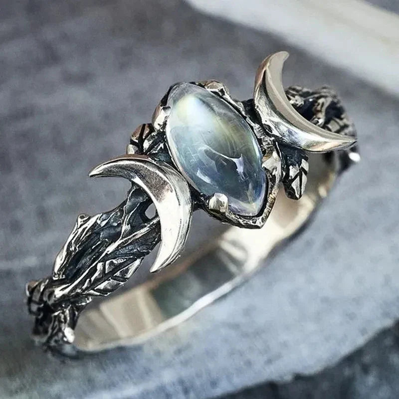 Moon Ring with Moonstone