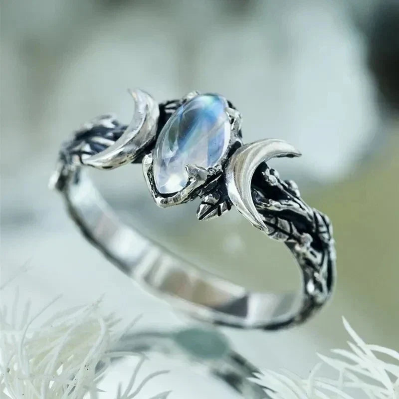 Moon Ring with Moonstone