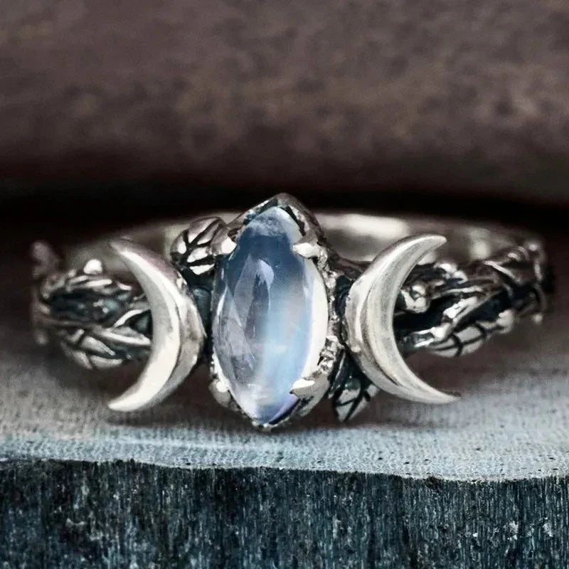 Moon Ring with Moonstone