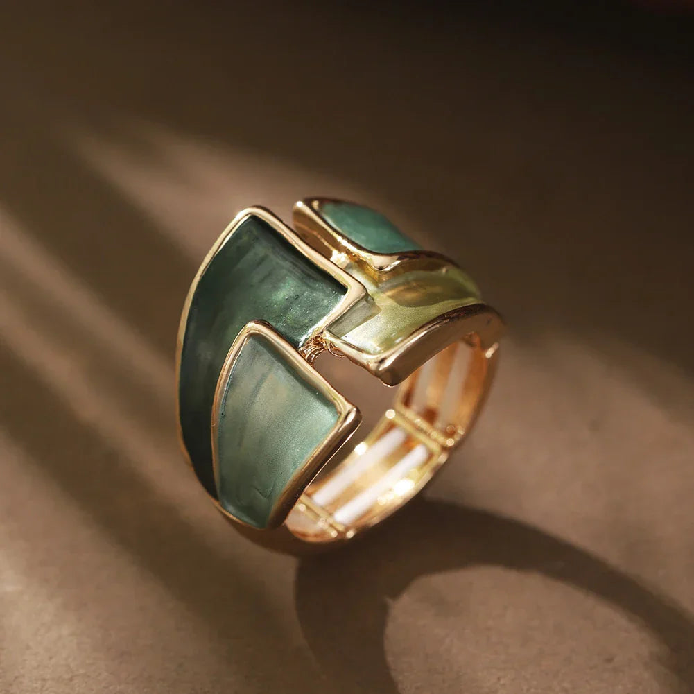 Enameled Geometric Ring
