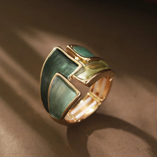 Enameled Geometric Ring