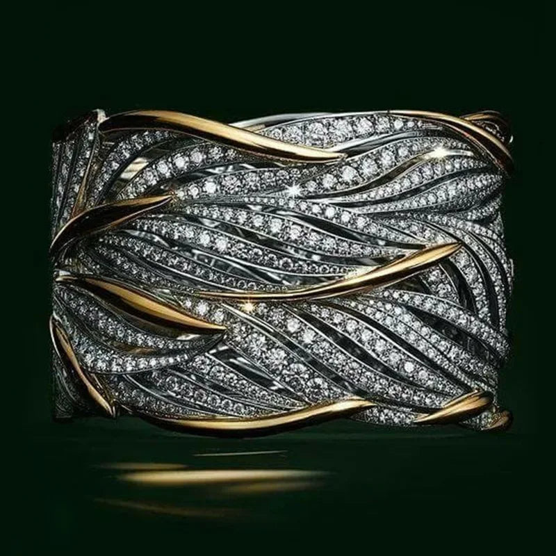 Elegant Gold and Crystal Ring