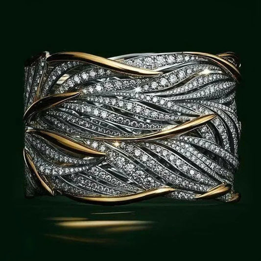 Elegant Gold and Crystal Ring