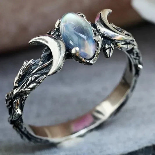 Moon Ring with Moonstone