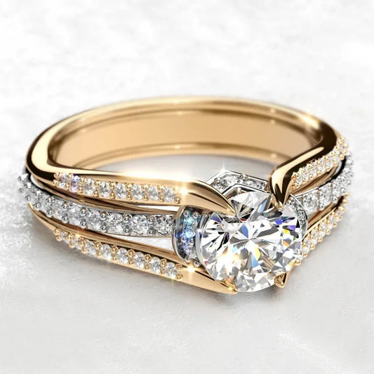 Luxury Engagement Ring with Center Diamond