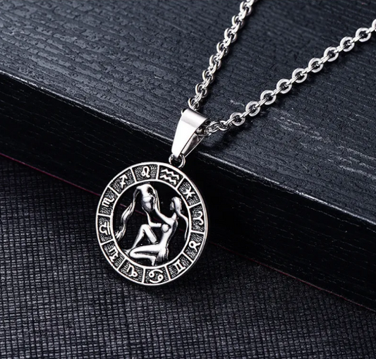 Stainless Steel Zodiac Sign Necklace with Individual Zodiac Sign Pendants