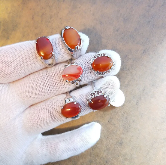 Natural Stone Ring Set