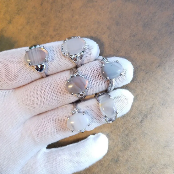 Natural Stone Ring Set
