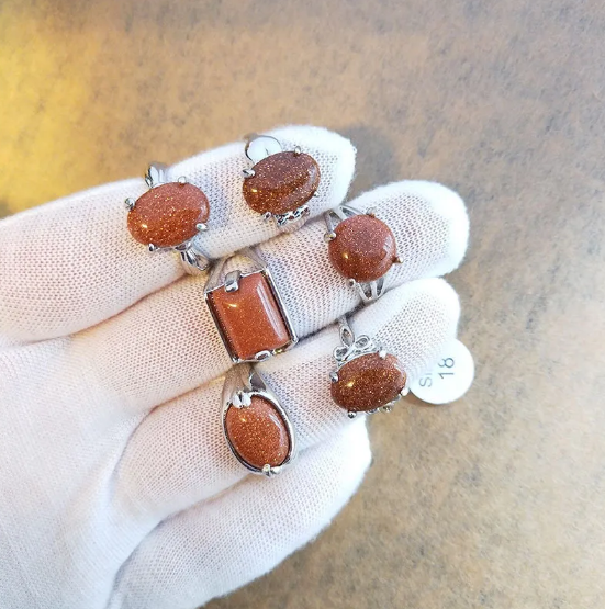 Natural Stone Ring Set