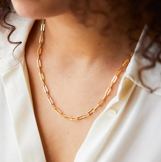 Fine Stainless Steel Clip Link Chain Necklace for Women
