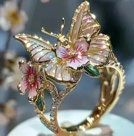 Butterfly Ring with Cubic Zirconia