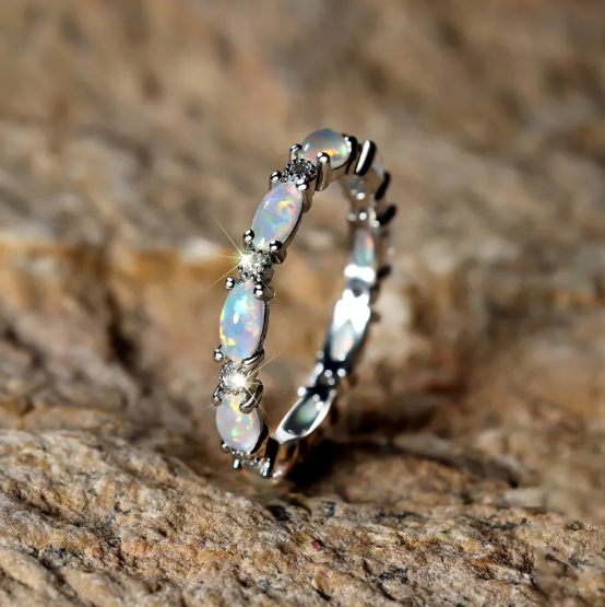 Ring with Heart-Shaped Opal
