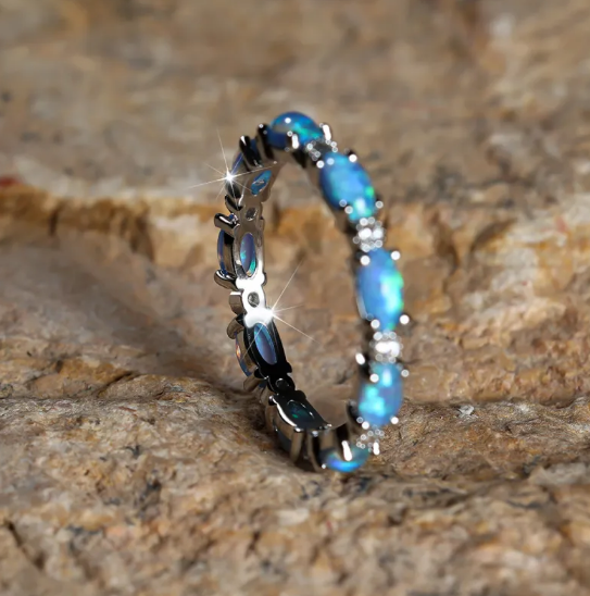 Ring with Heart-Shaped Opal