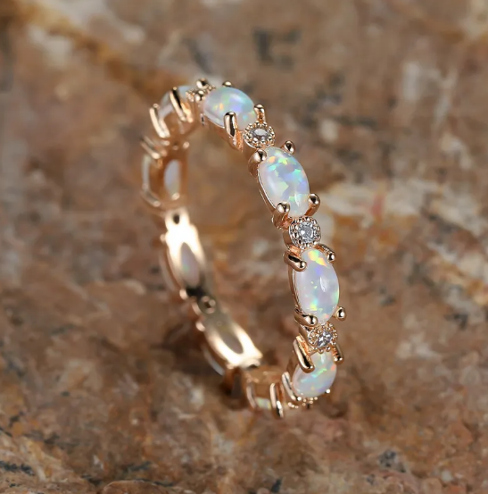 Ring with Heart-Shaped Opal