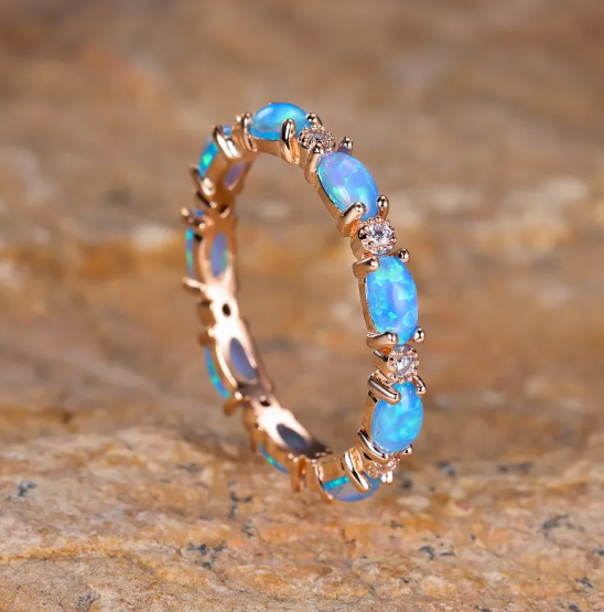 Ring with Heart-Shaped Opal