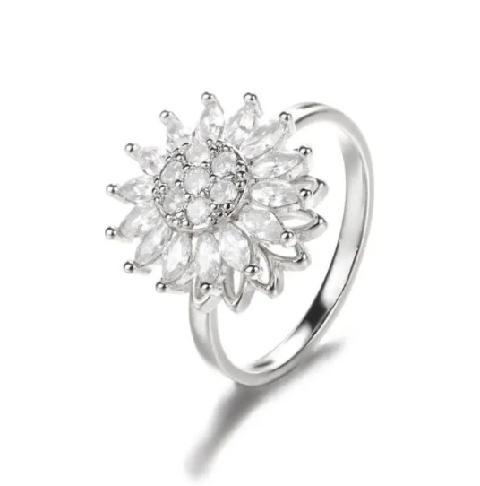 Spinner Ring with Sunflower
