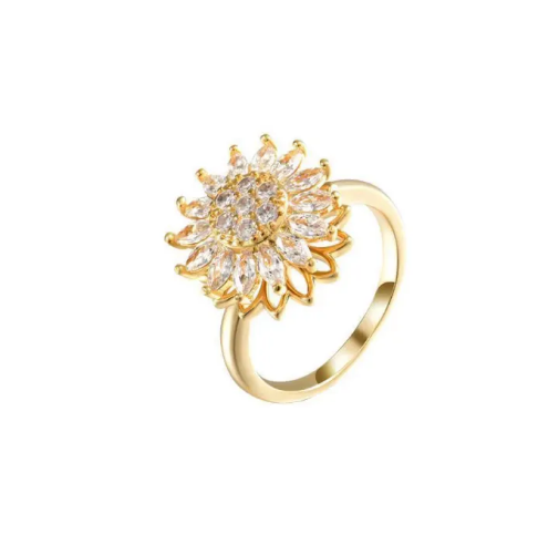 Spinner Ring with Sunflower