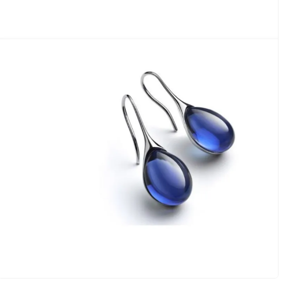 Elegant earrings featuring teardrop-shaped cabochons in vibrant colours