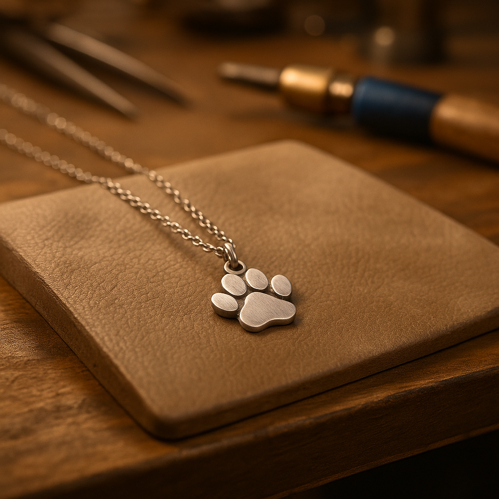 Elegant Necklace with Sturdy Metal Animal Paw Pendant