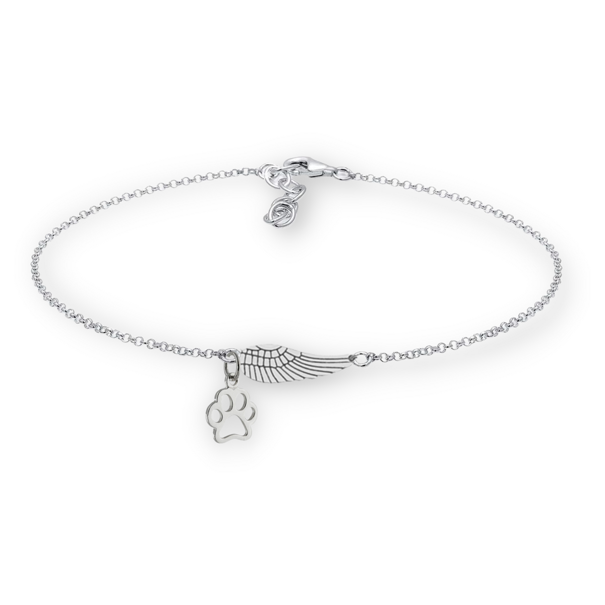Bracelet featuring an angel’s wing print to commemorate pets