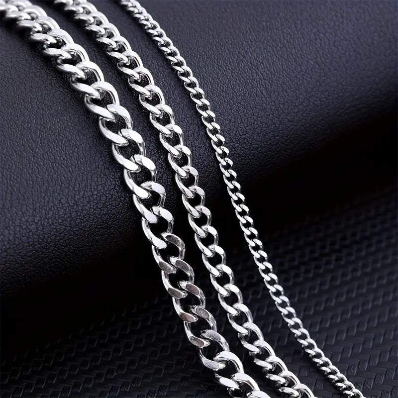 Classic Men's Cuban Link Chain Necklace in Multiple Colors
