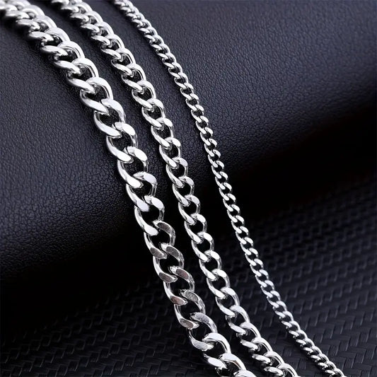 Classic Men's Cuban Link Chain Necklace in Multiple Colors