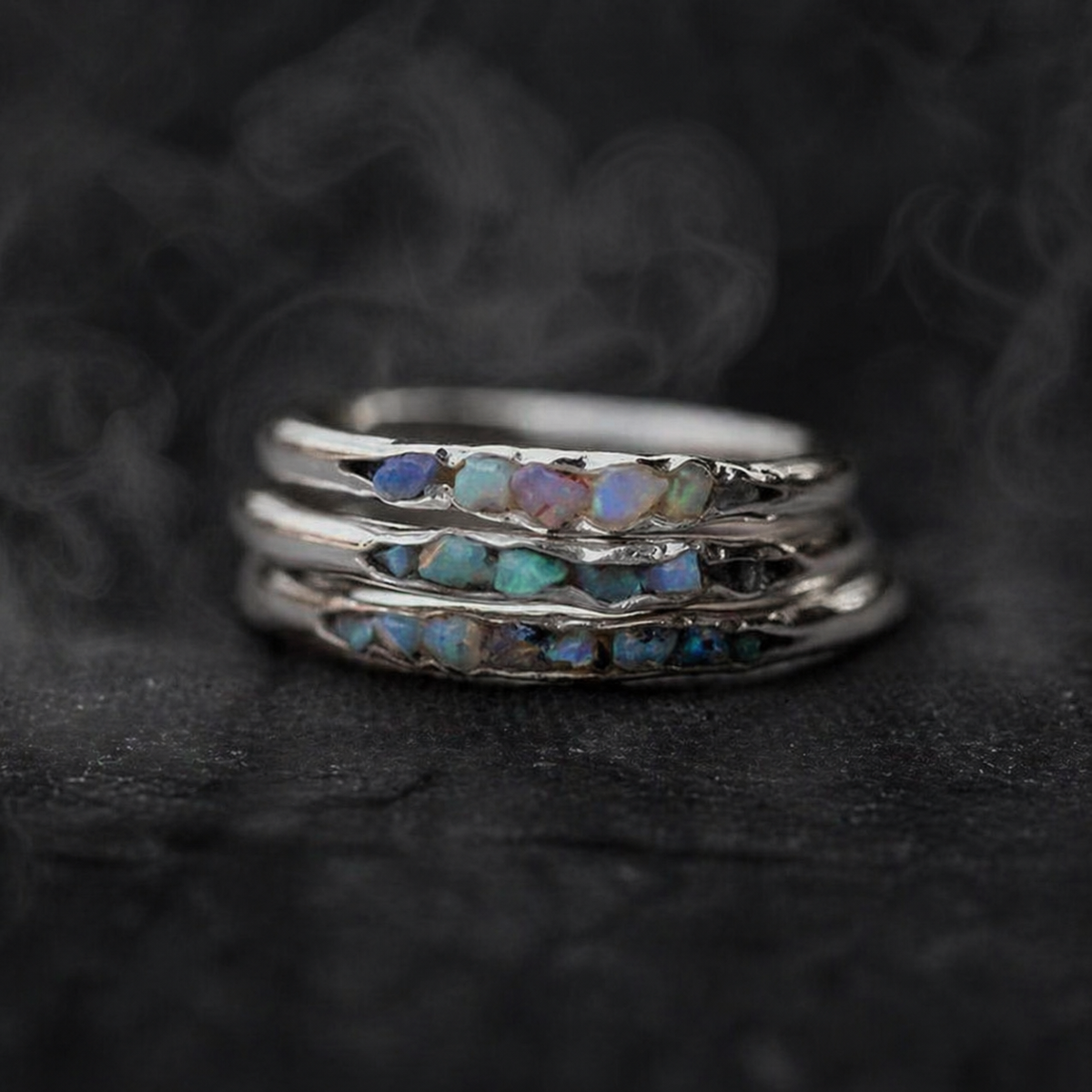 Vintage Layered Blue Stone Ring