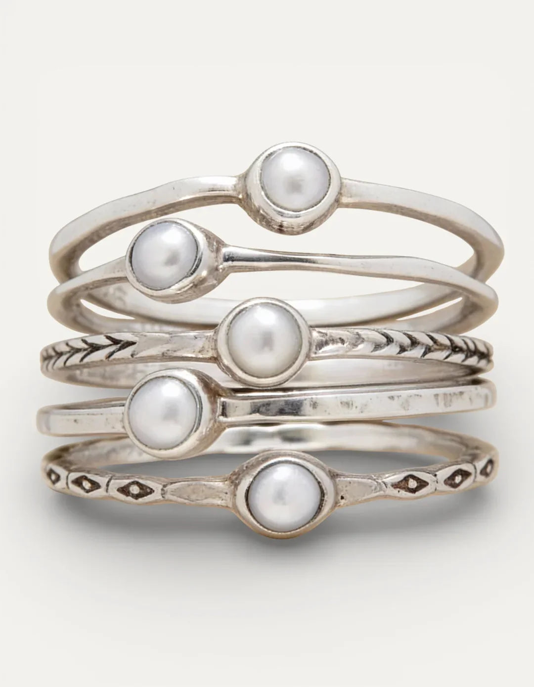Pearl Stackable Ring Set