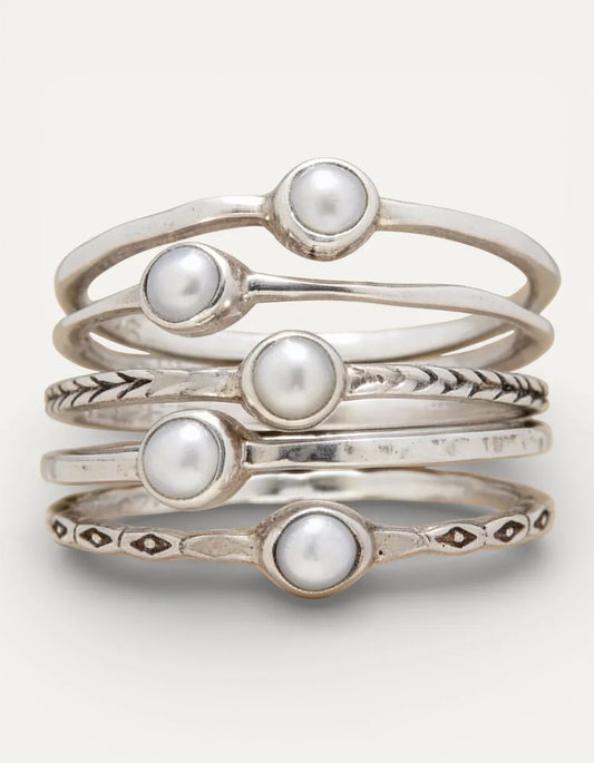 Pearl Stackable Ring Set