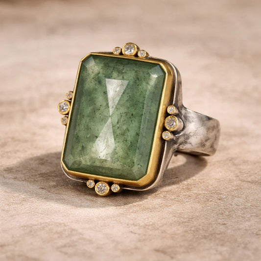 Vintage Ring with Zirconia and Gold Plating