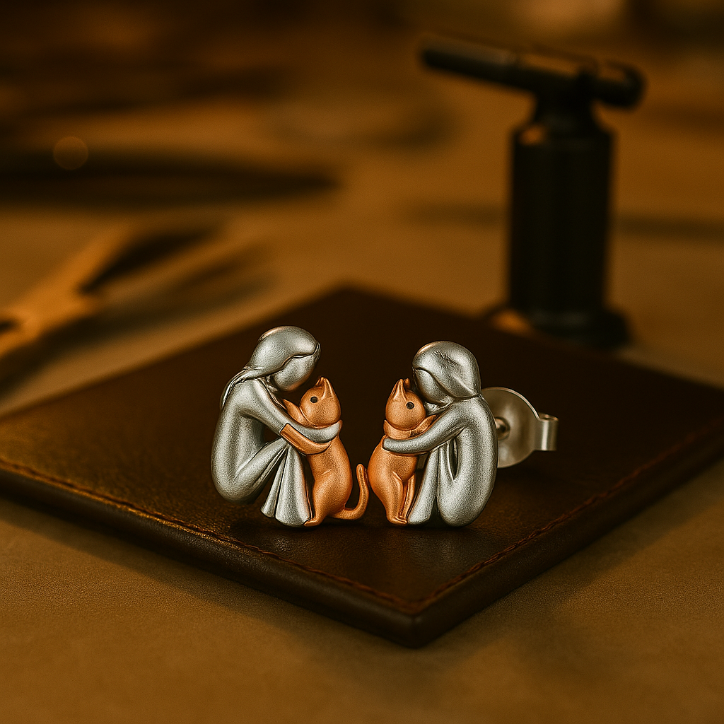 Cute Cat Hug Earrings for Animal Lovers