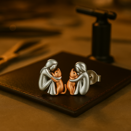 Cute Cat Hug Earrings for Animal Lovers