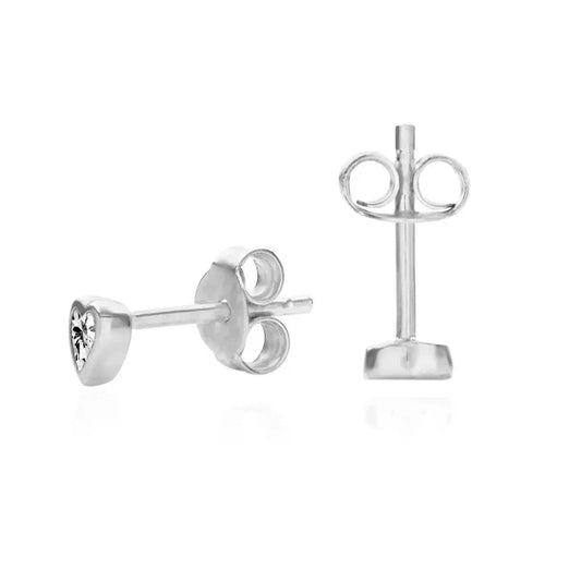 Brilliant Heart-Shaped Precious Metal Earrings with Cubic Zirconia