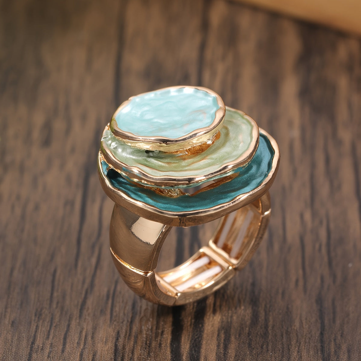 Three-Layer Enamel Boho Ring