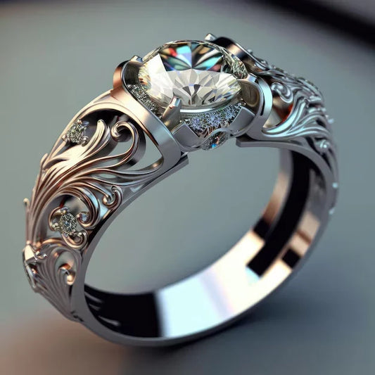 Exotic Silver Ring with Crystal