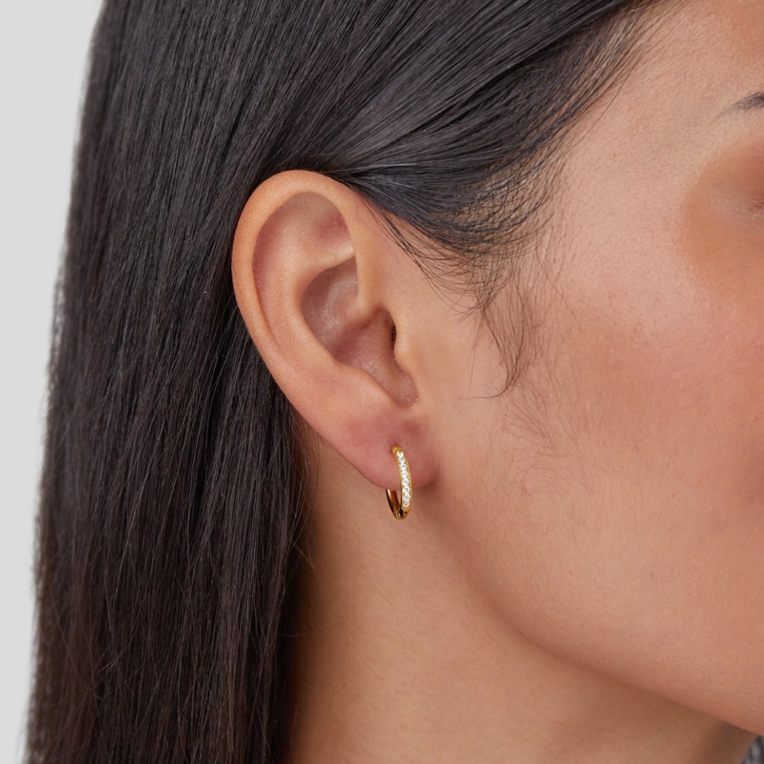 Brilliant Hoop Earrings with Cubic Zirconia