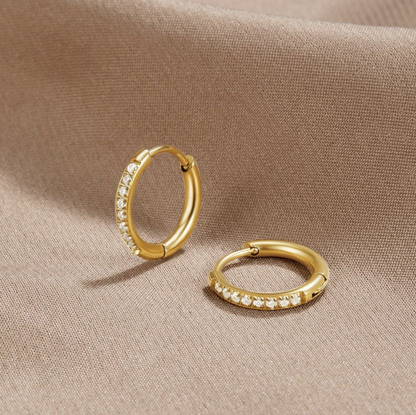 Brilliant Hoop Earrings with Cubic Zirconia