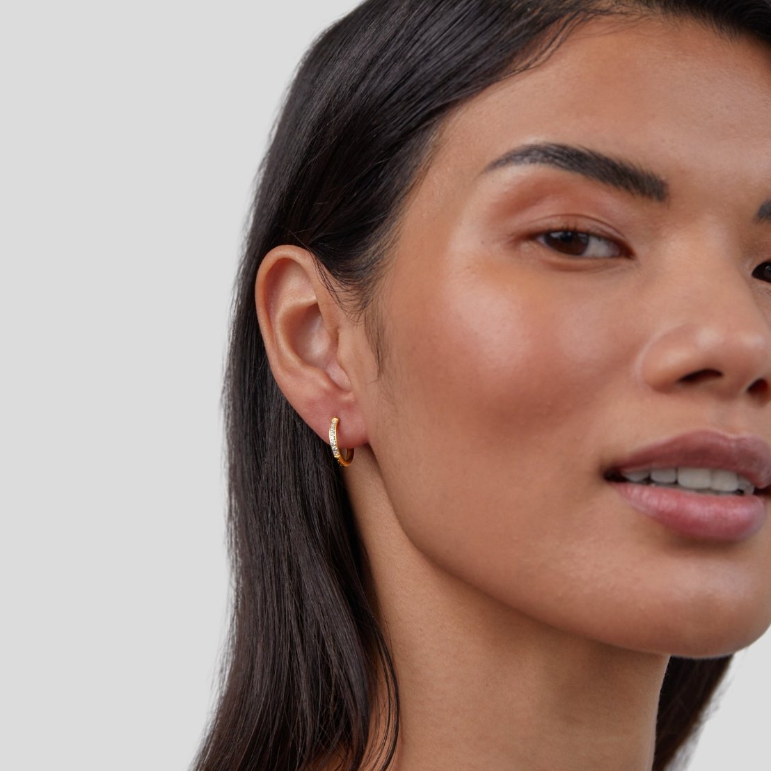 Brilliant Hoop Earrings with Cubic Zirconia