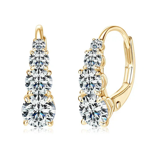 Brilliant Dangle Earrings with Round Brilliant-Cut Diamonds in Ombre Design