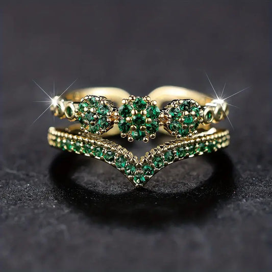 Emerald Crown Ring