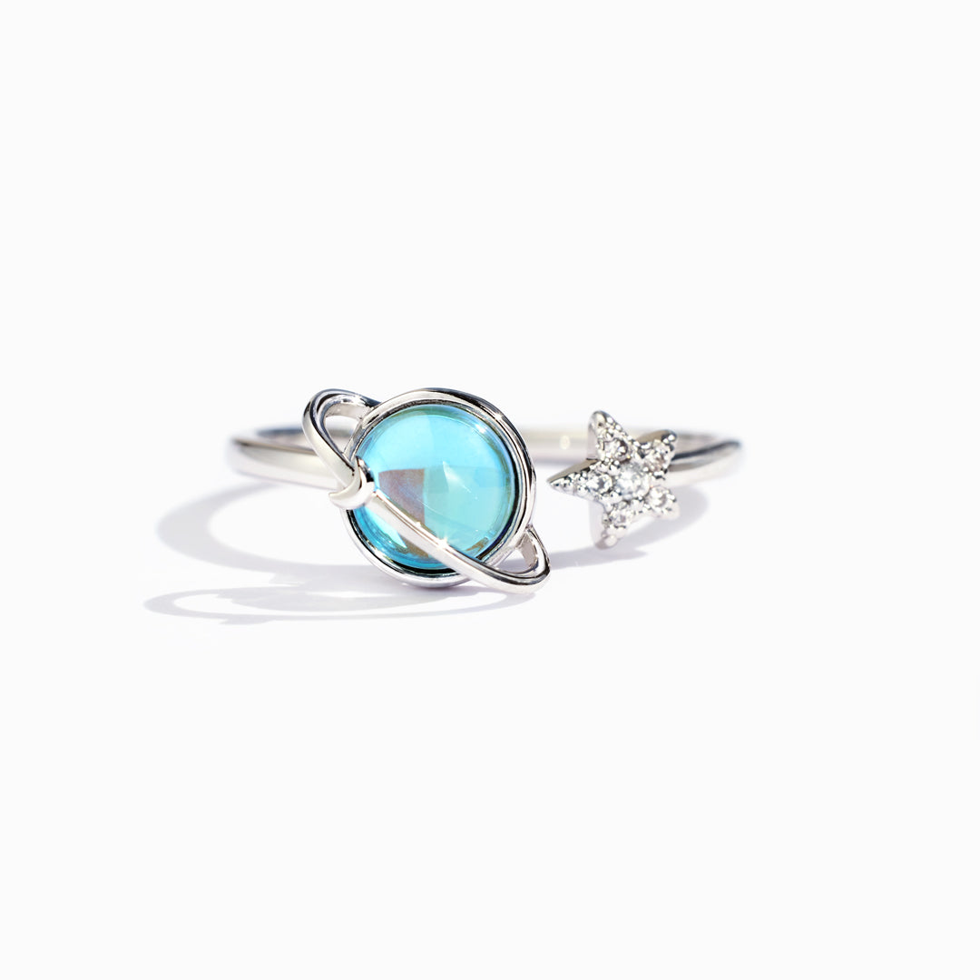 Anna | Moon and Star Ring "The Darkest Nights Produce the Brightest Stars" — For My Daughter