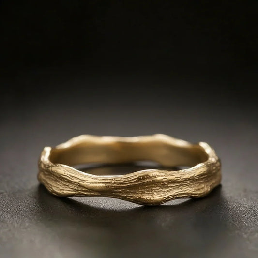 Vintage Forged Gold Ring — Natural Organic Texture