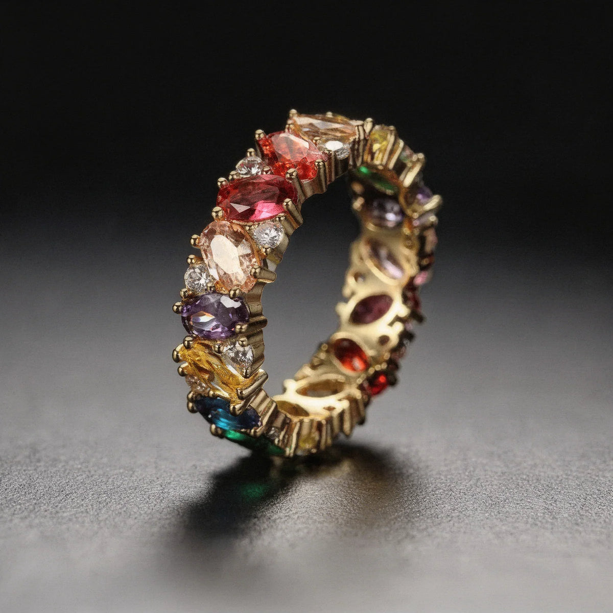 Multicolor Eternity Ring with Cubic Zirconia