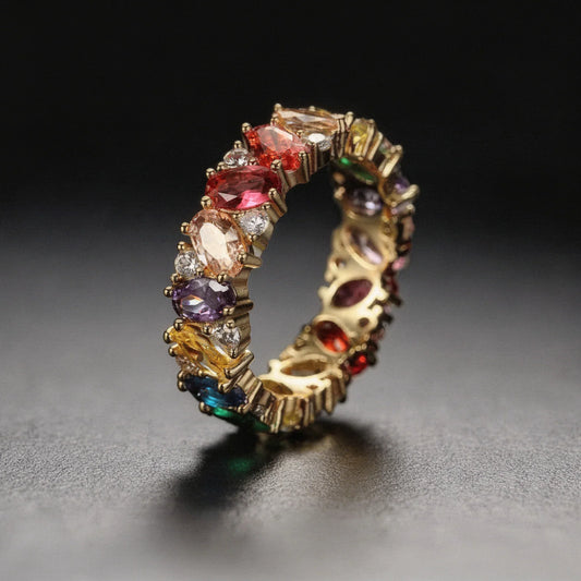 Multicolor Eternity Ring with Cubic Zirconia