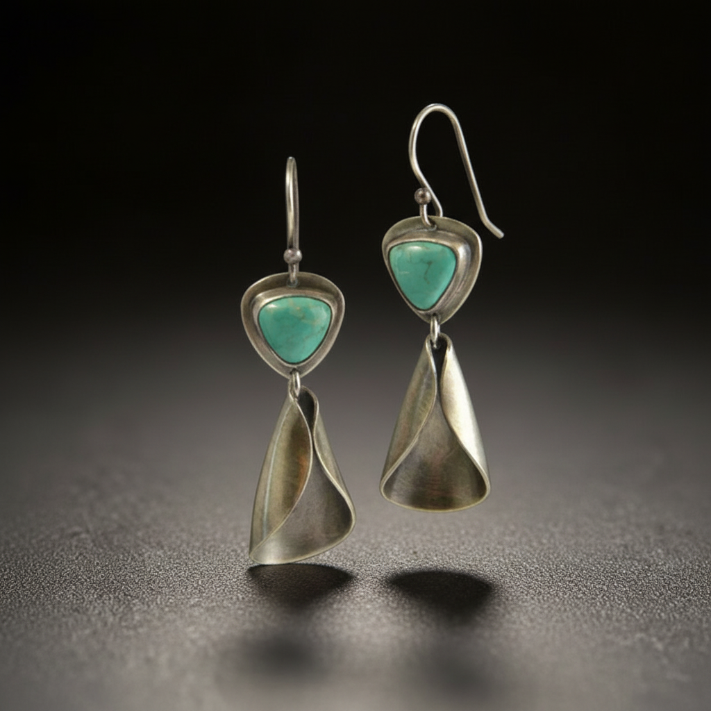 Boho Turquoise Earrings with Elegant Teardrop Design