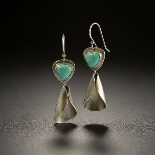 Boho Turquoise Earrings with Elegant Teardrop Design