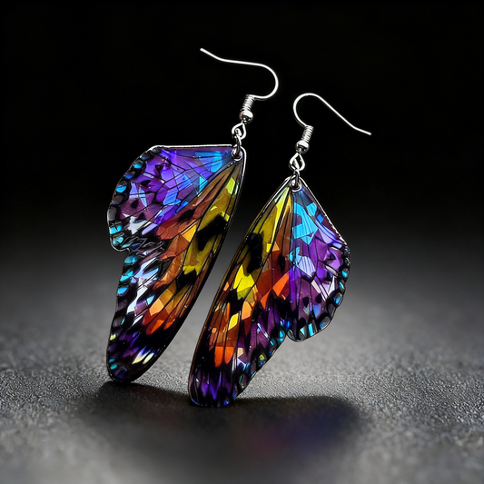 Colorful Butterfly Wing Earrings for a Vintage Look