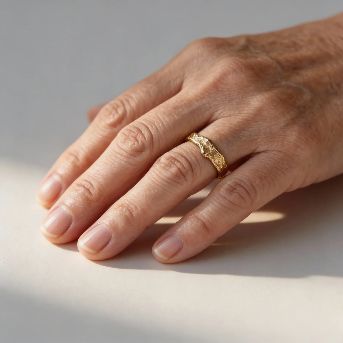 Vintage Forged Gold Ring — Natural Organic Texture